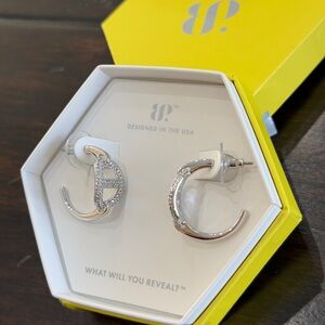 Bomb Party OG CZ Rhodium Silver Hoop Earrings Of Dreams and Desires